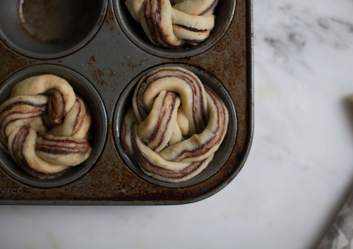 Chocolate Caraway Babka Buns