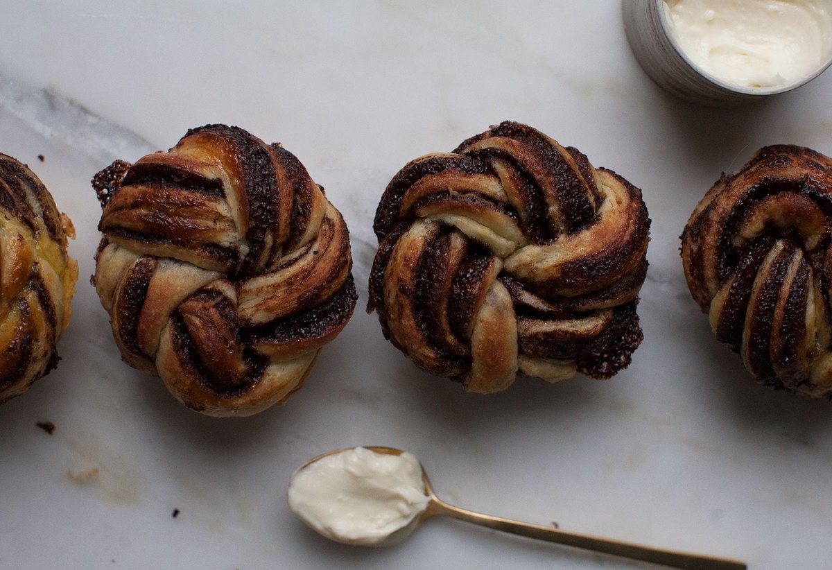 Chocolate Caraway Babka Buns