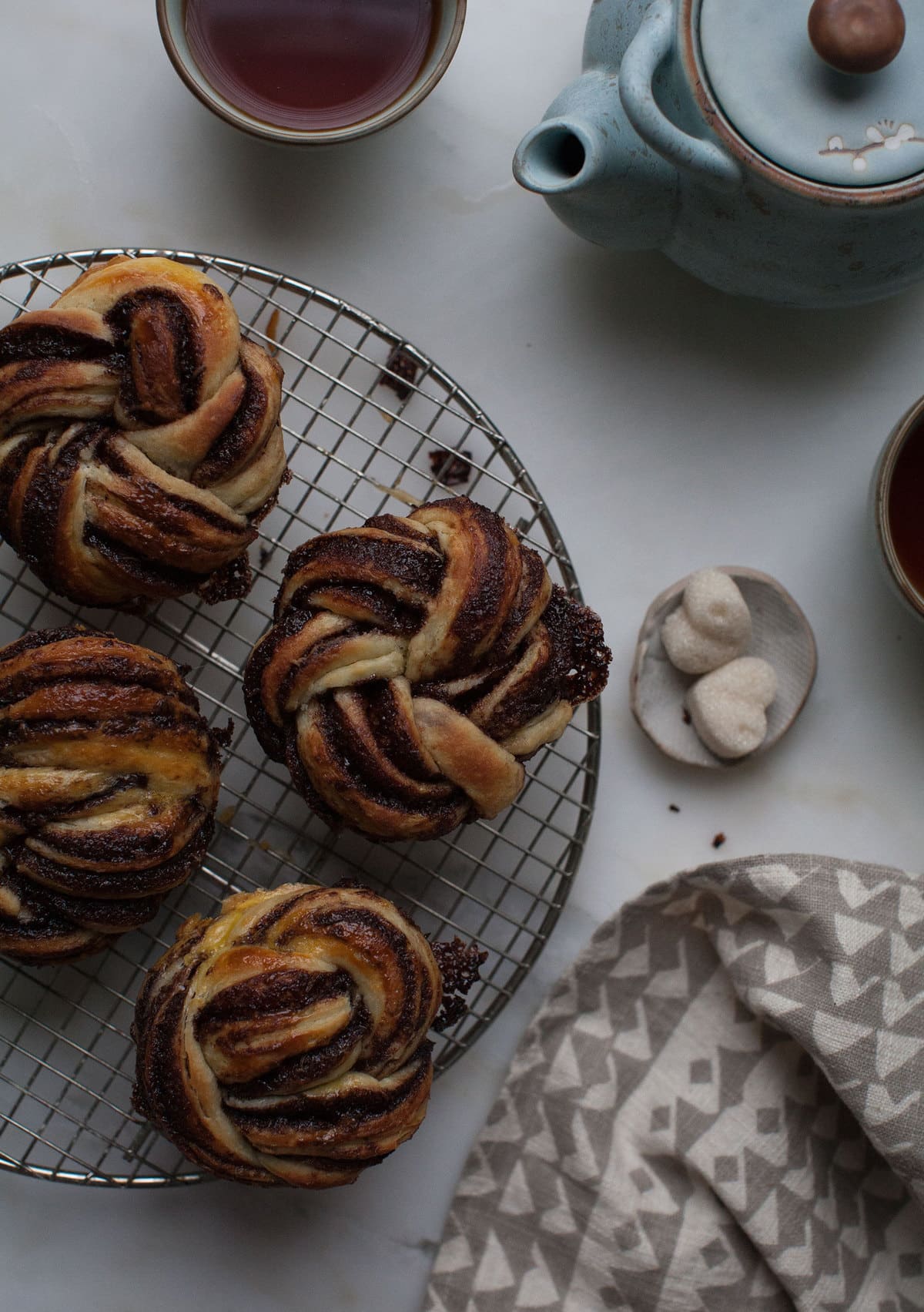 Chocolate Caraway Babka Buns