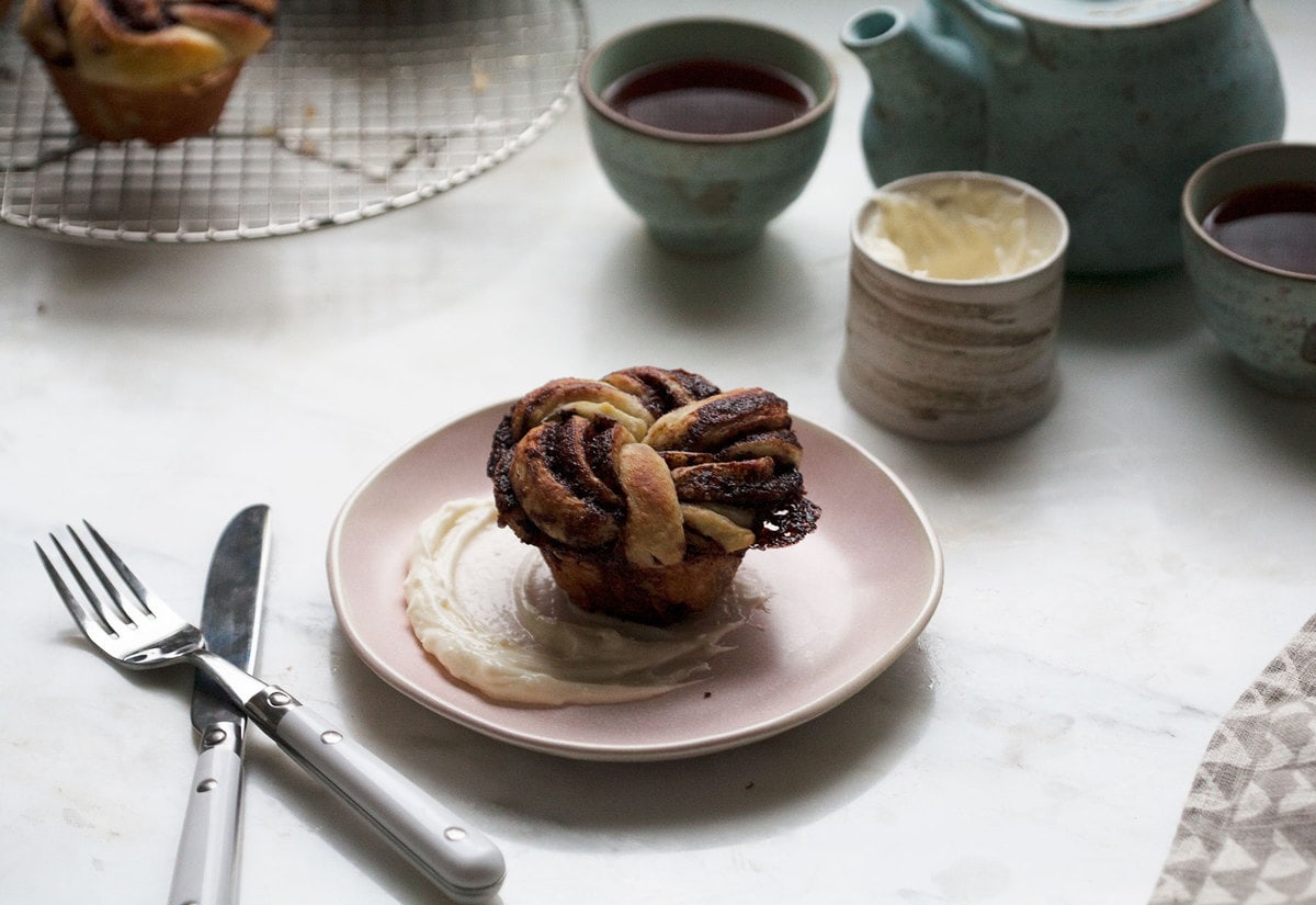 Chocolate Caraway Babka Buns