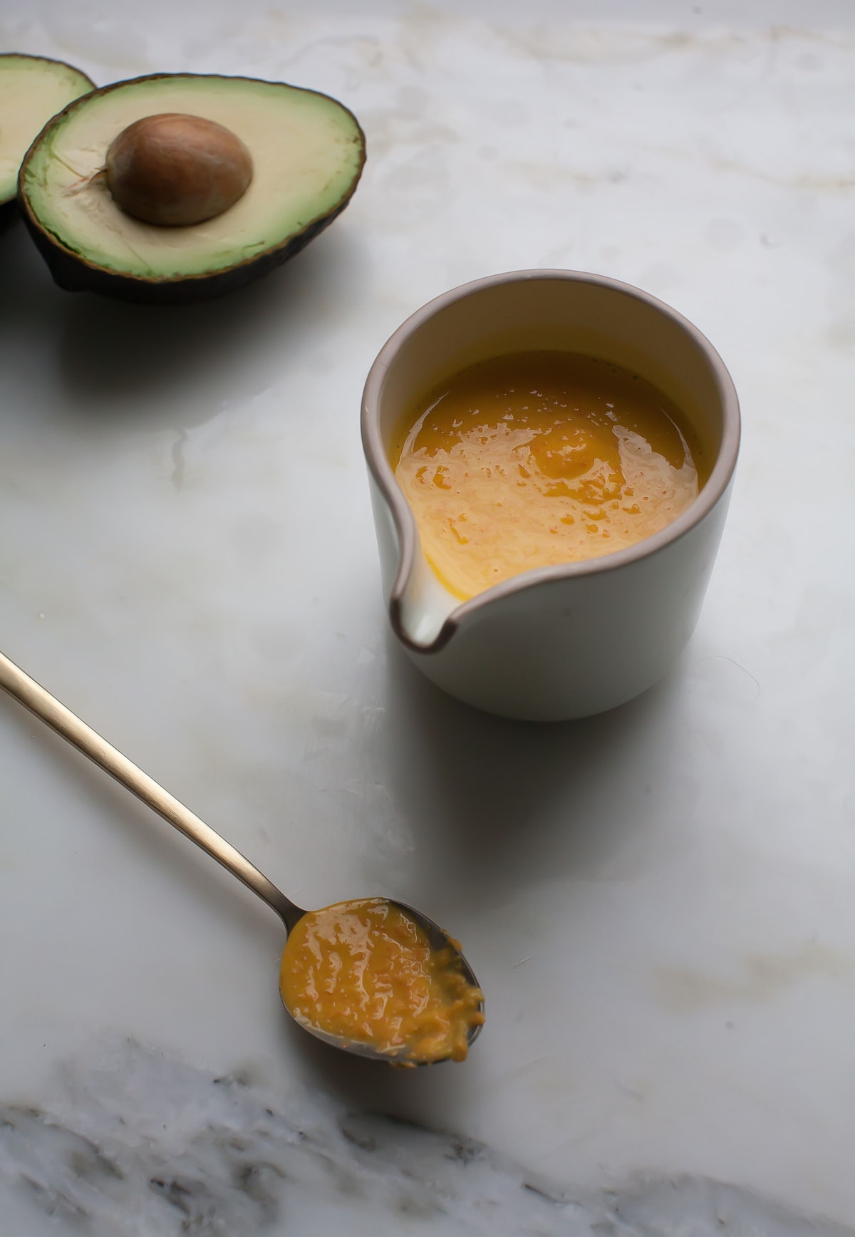 A Snack: Ginger Carrot Dressing with Avocado 