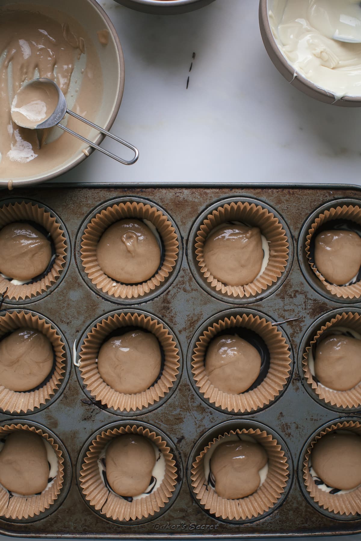 Marbled Tahini Chocolate Cups 