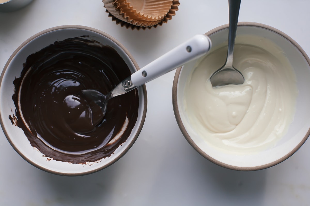 Marbled Tahini Chocolate Cups 