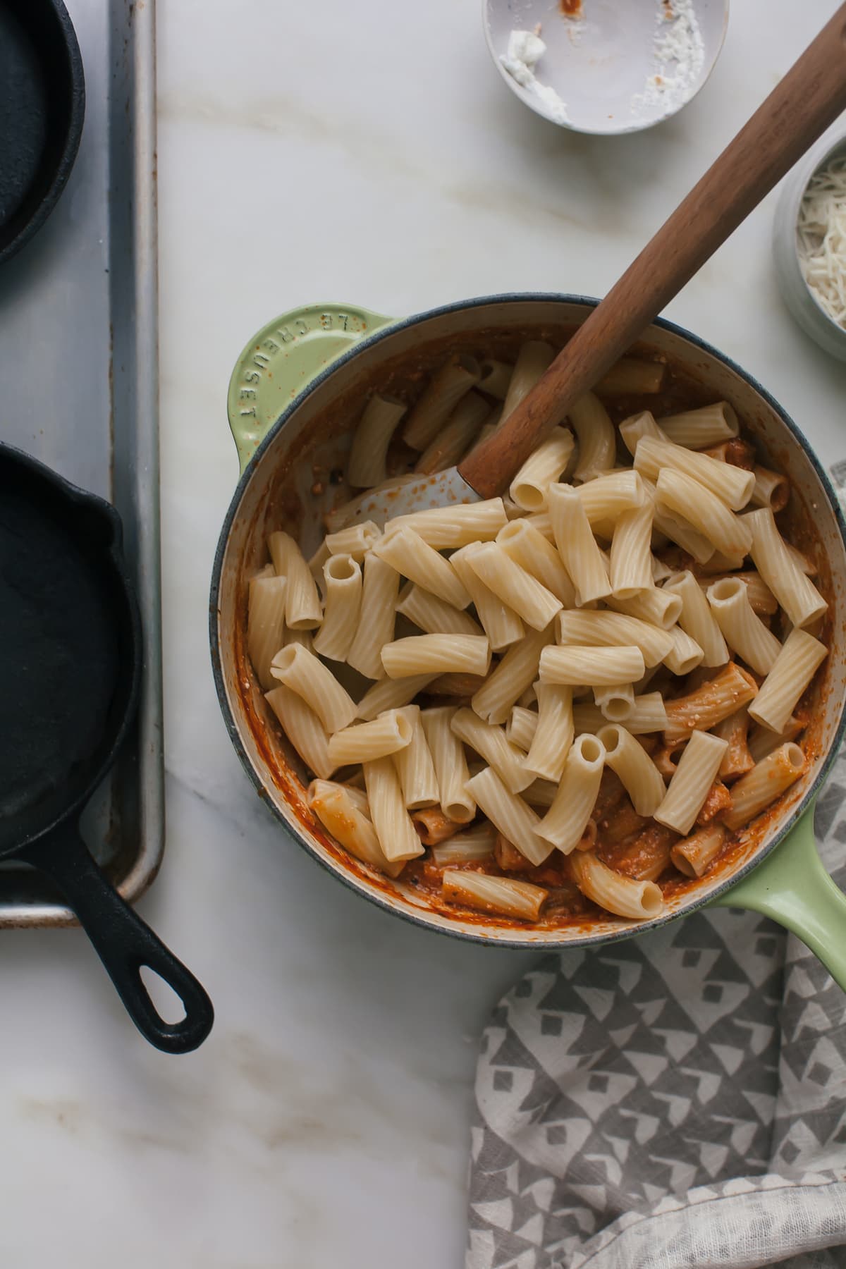 Veggie Baked Ziti (For Two) with Burrata 