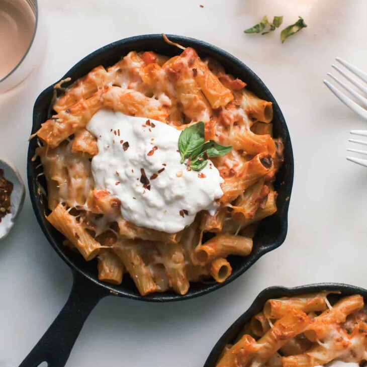 Veggie Baked Ziti for Two Recipe A Cozy Kitchen