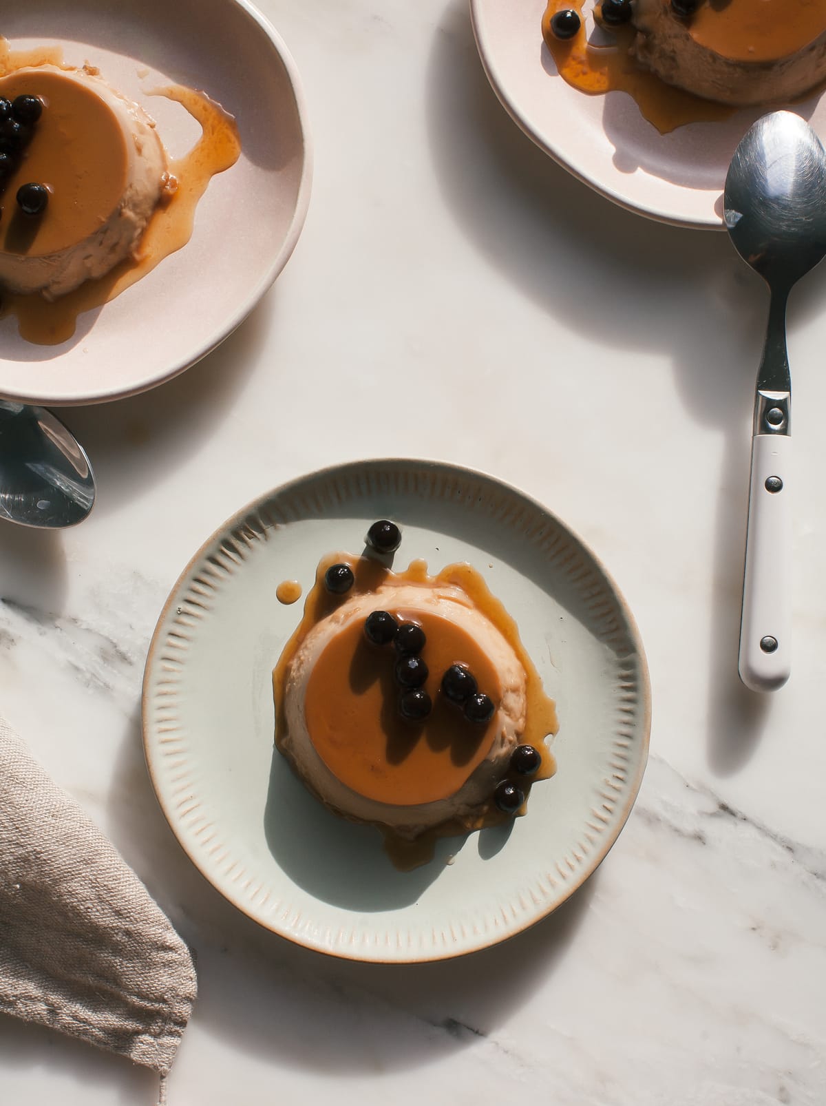 Milk Tea Flan with Boba