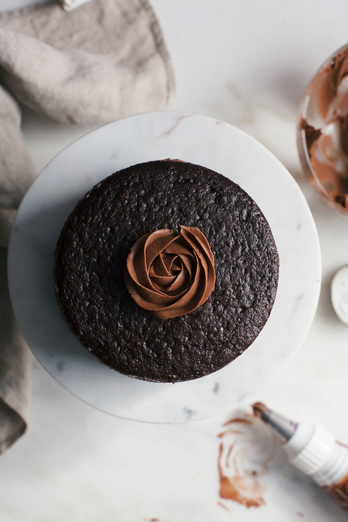 One-Bowl Chocolate Cake (For Two) 