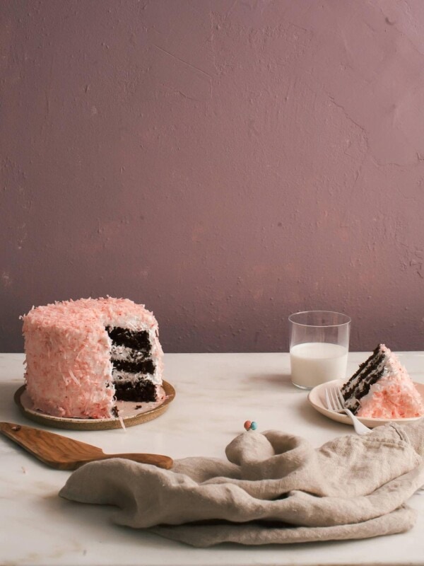 Mini Strawberry Sheet Cake (Uses fresh strawberries) - A Cozy Kitchen