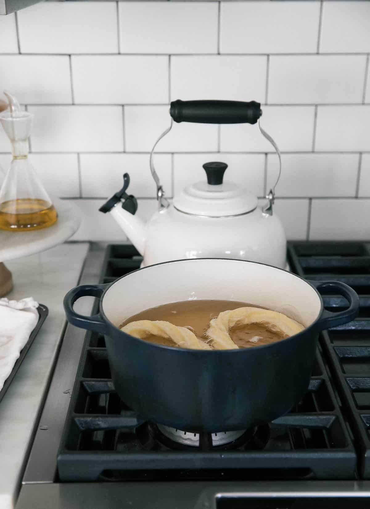 Churros frying. 