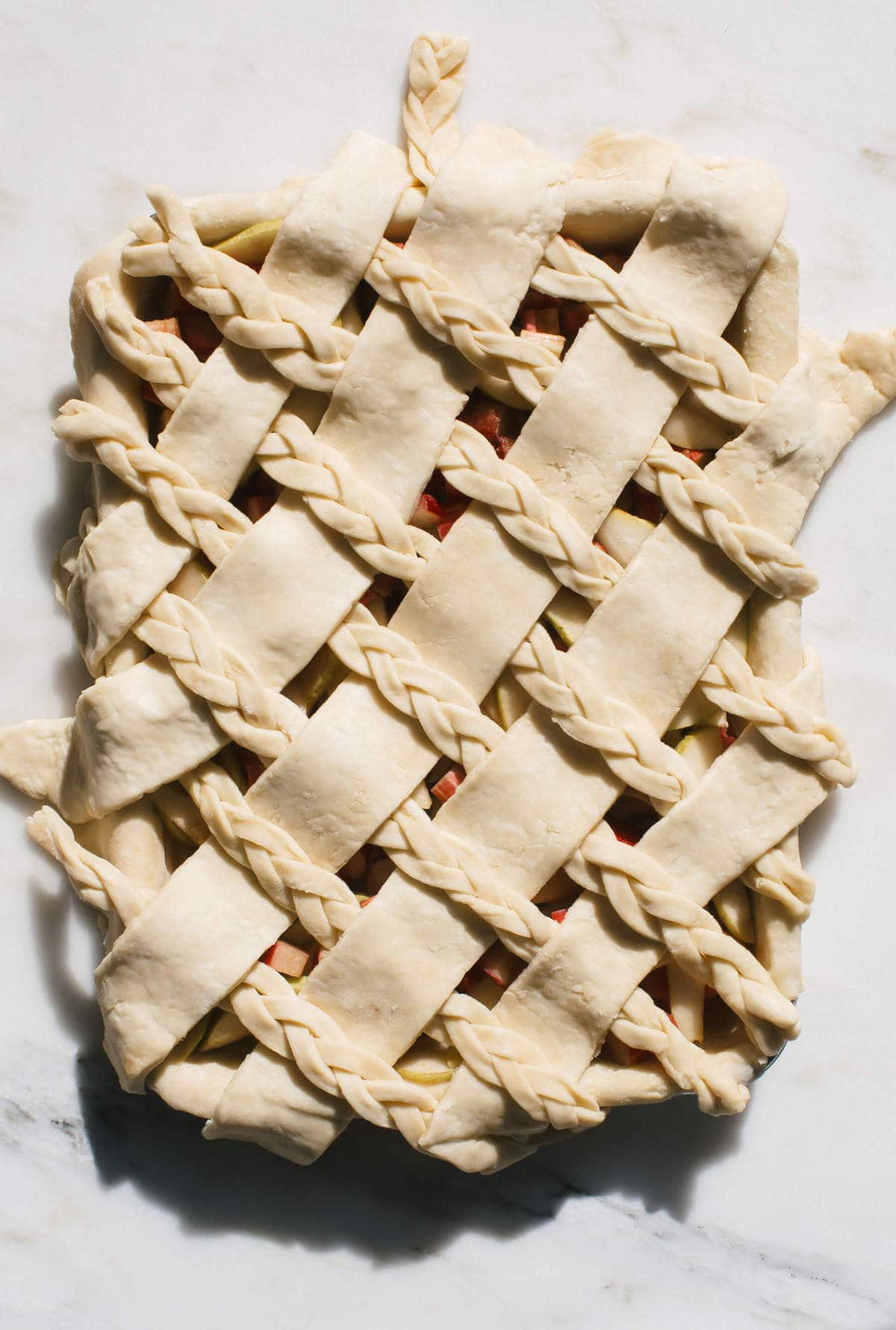 Rhubarb Pear Slab Pie 