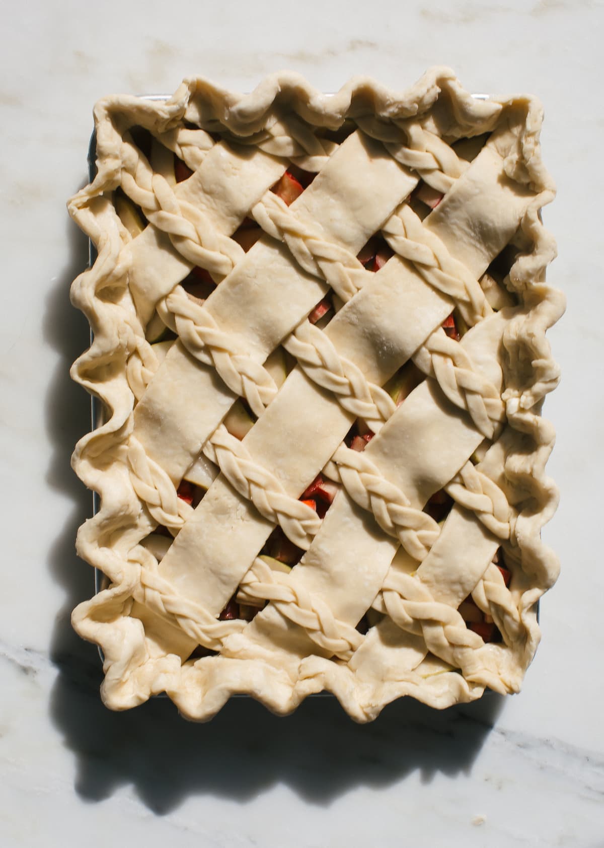 Rhubarb Pear Slab Pie 