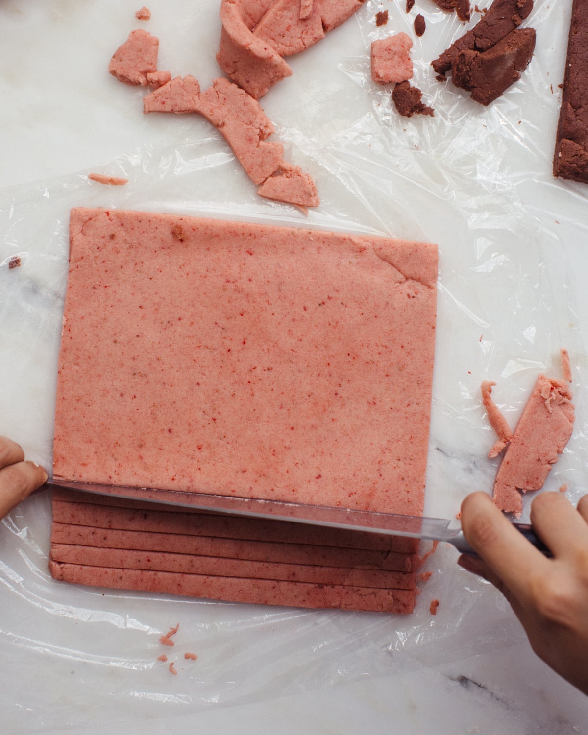 Strawberry Chocolate Checkered Cookies