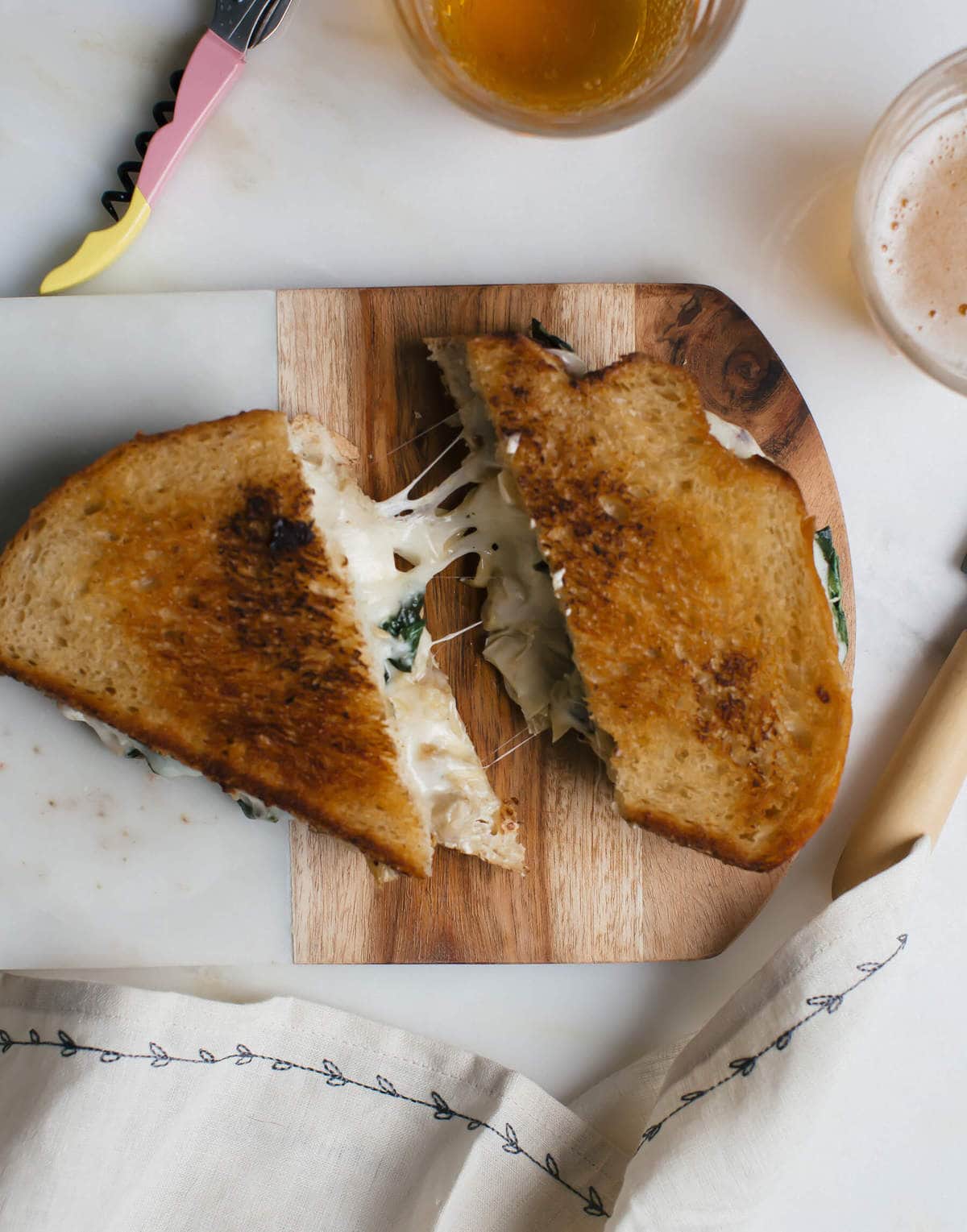 Spinach & Artichoke Dip Grilled Cheese