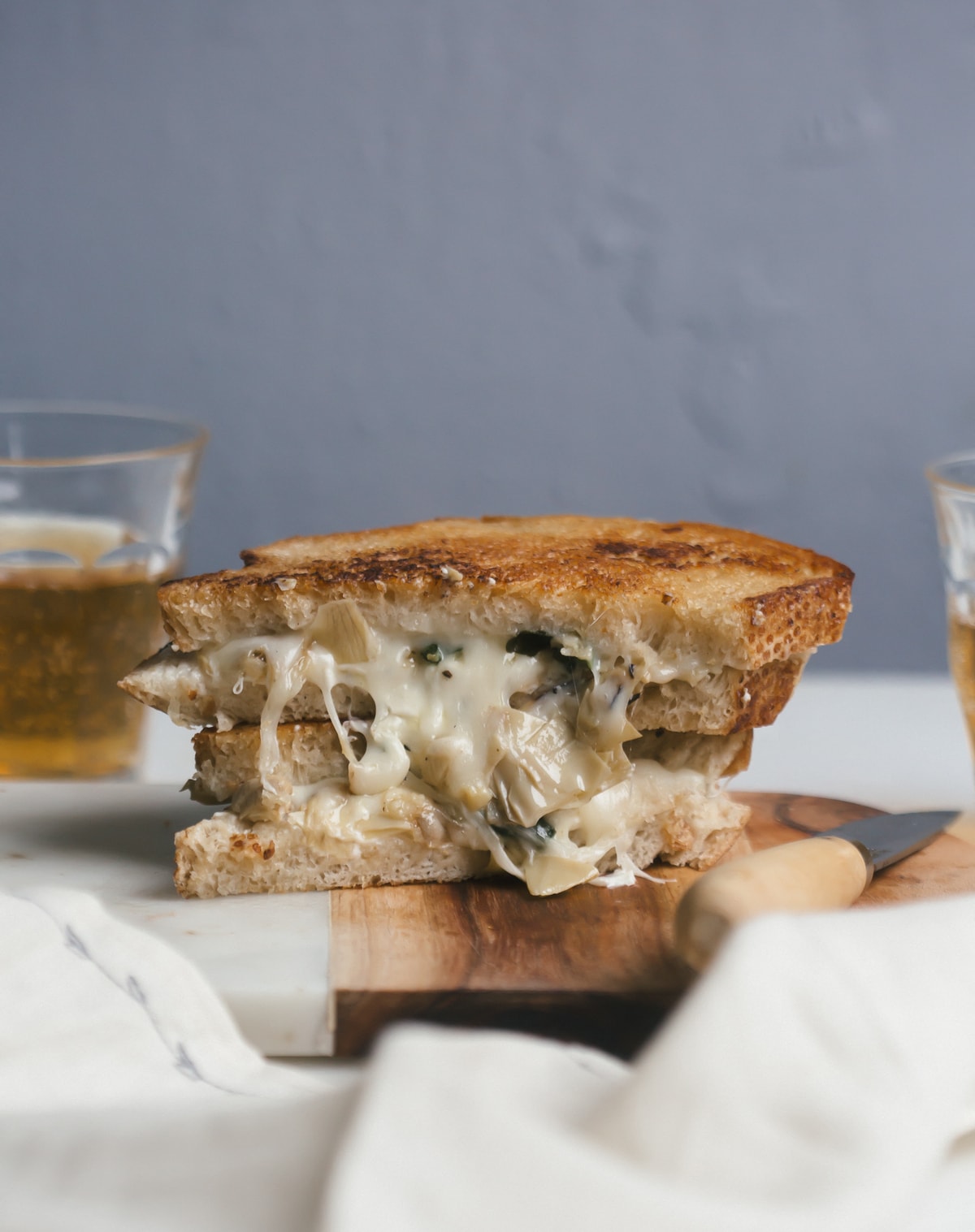 Spinach & Artichoke Dip Grilled Cheese