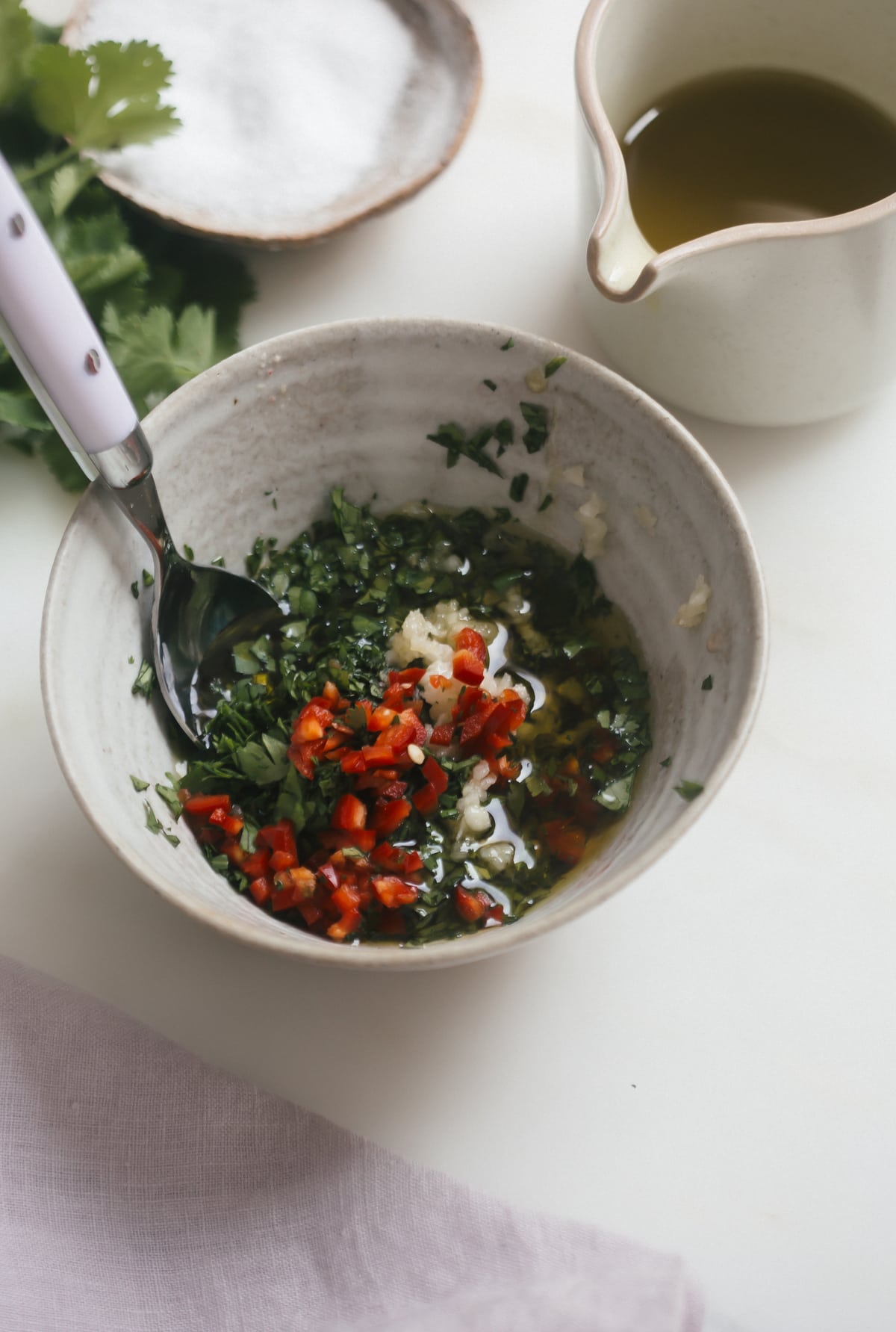 Grilled Halloumi with Watercress Chimichurri