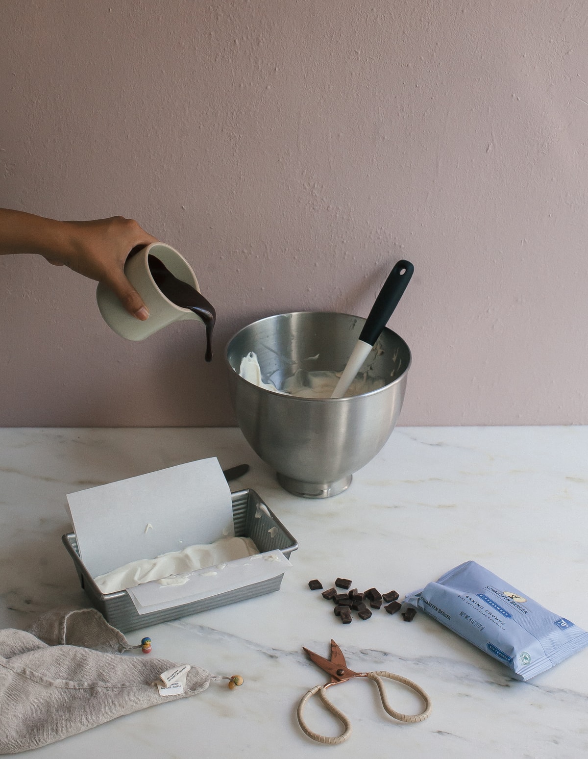 No-churn ice cream being made. 