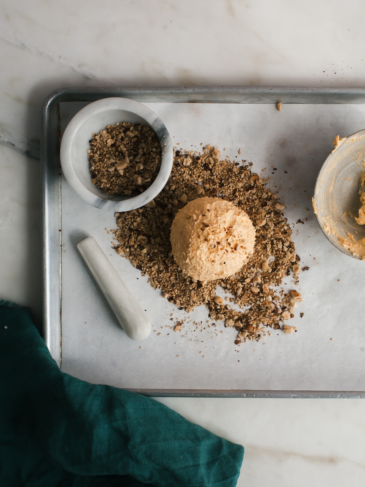 Cheddar Cheeseball Rolled in Dukkah