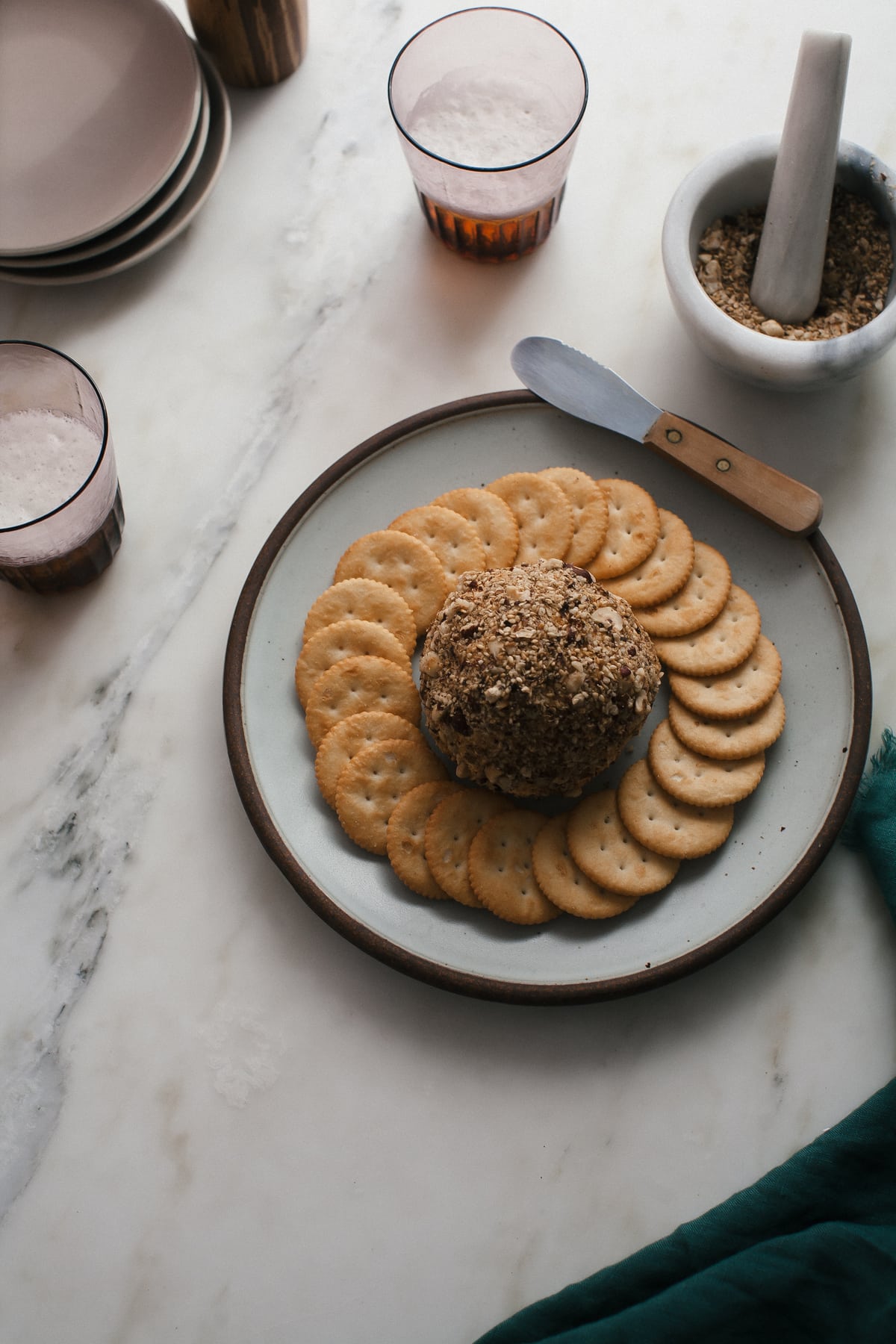 Cheddar Cheeseball Rolled in Dukkah