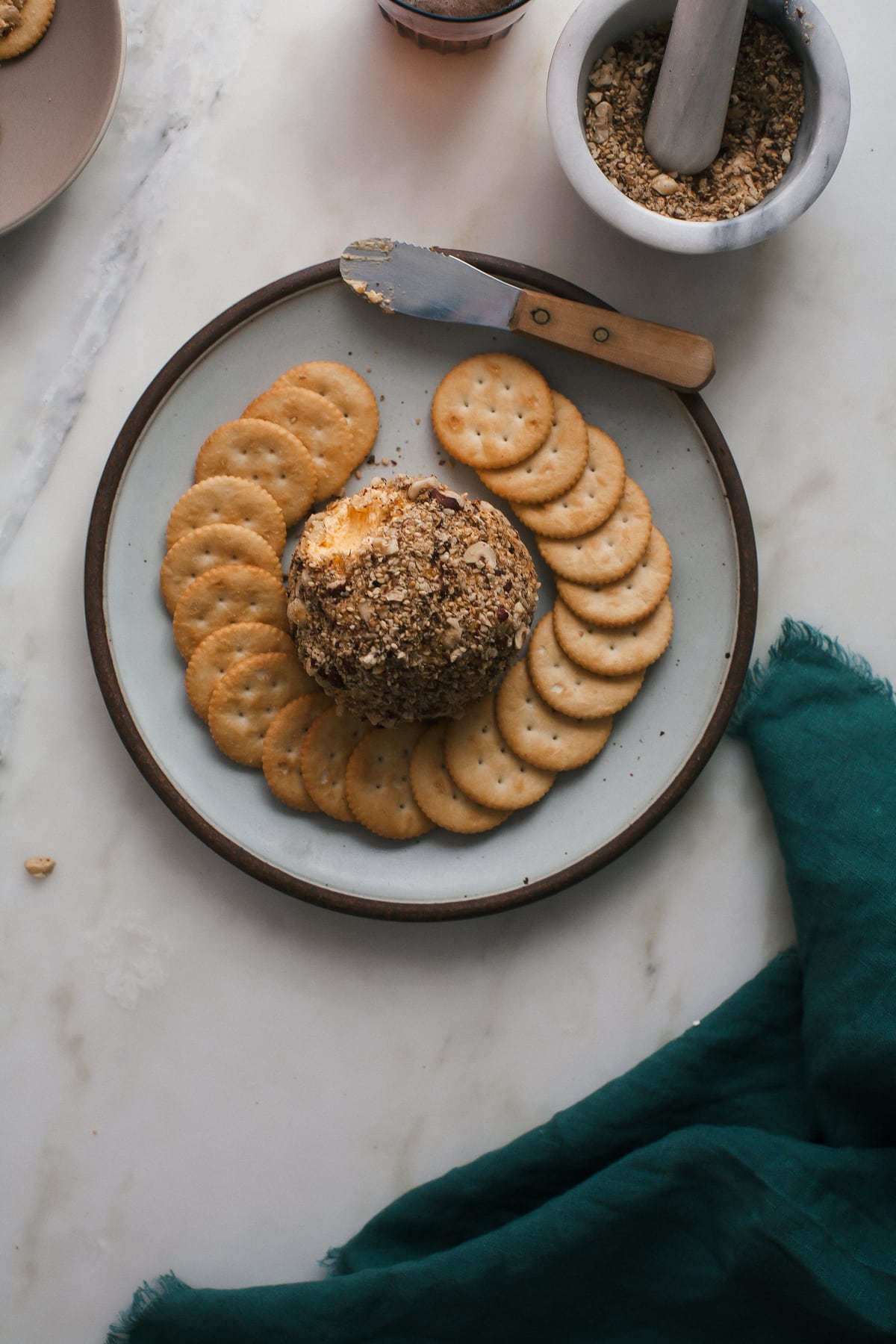 Cheddar Cheeseball Rolled in Dukkah