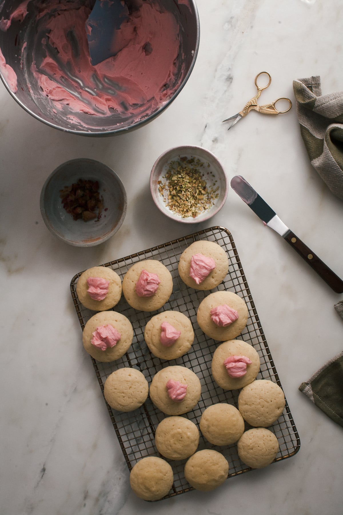 Olive Oil Cake Cookies with Blackberry Frosting