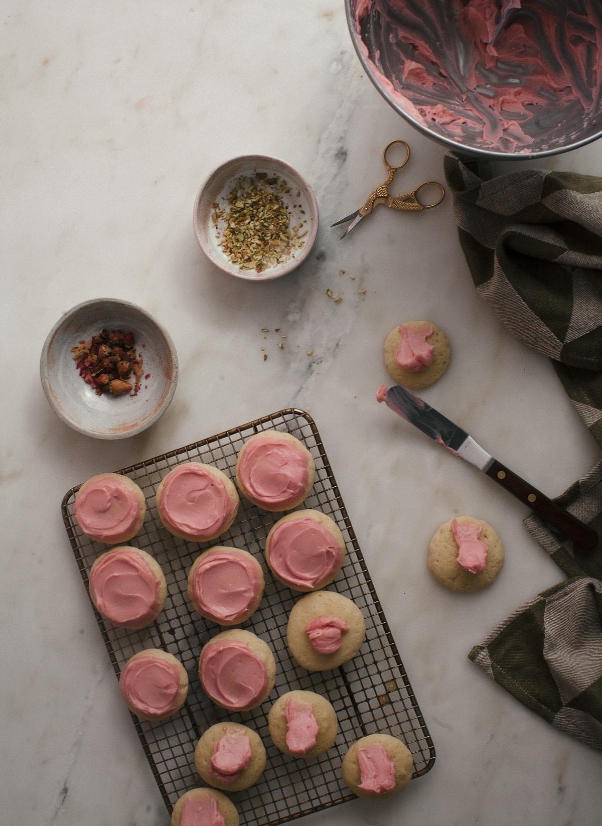 Olive Oil Cake Cookies with Blackberry Frosting