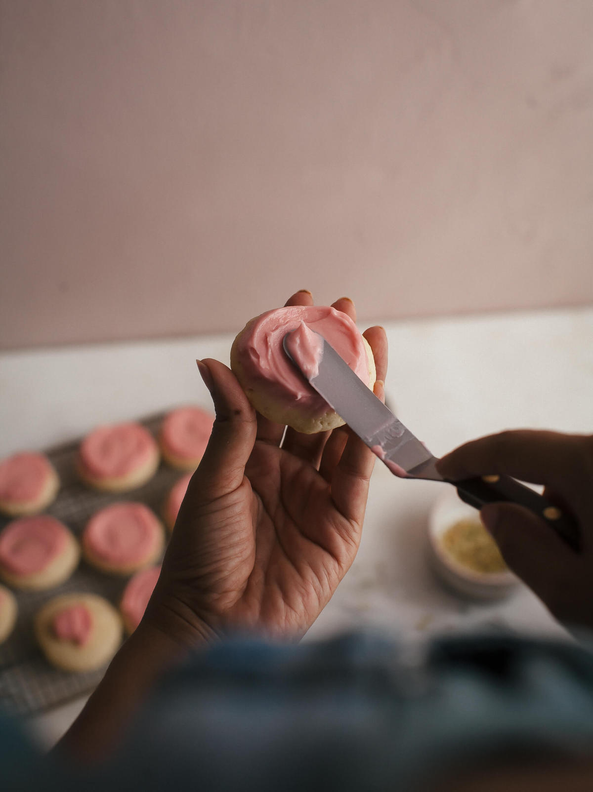 Olive Oil Cake Cookies with Blackberry Frosting