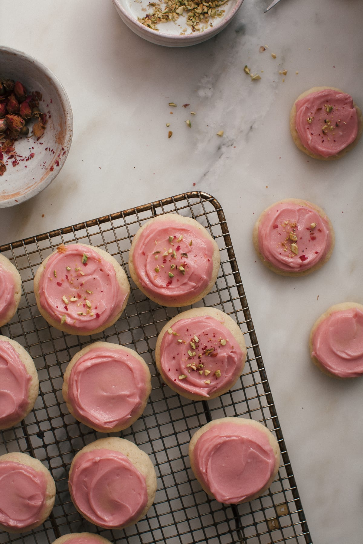 Olive Oil Cake Cookies with Blackberry Frosting