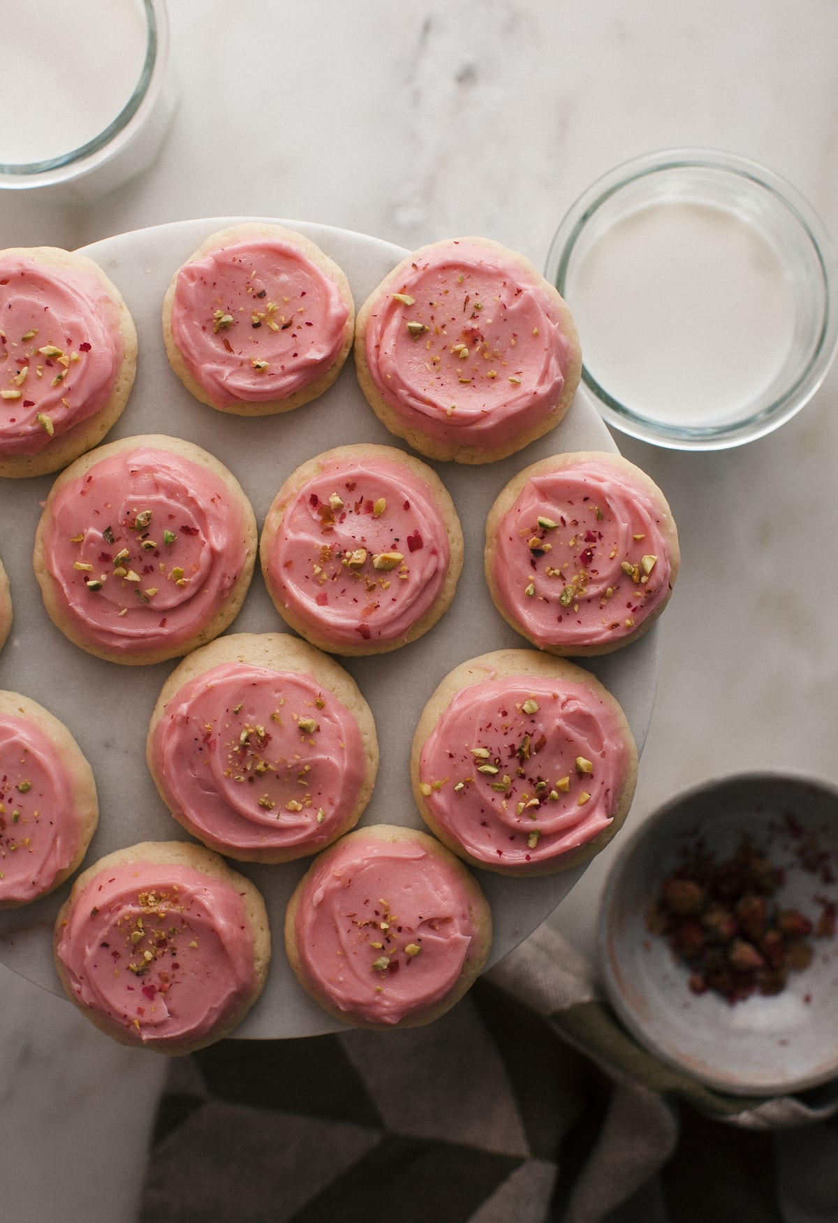 Olive Oil Cake Cookies with Blackberry Frosting