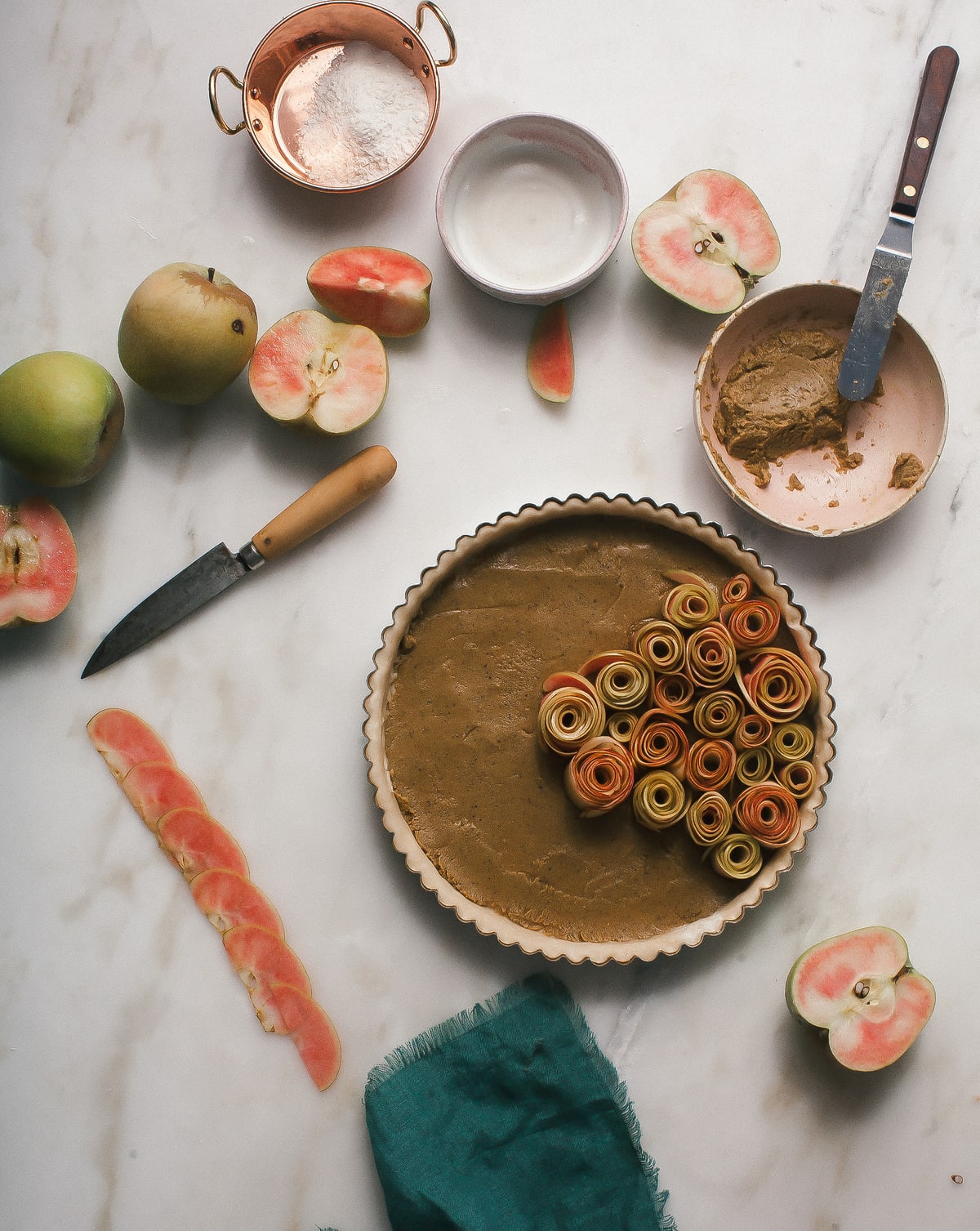 Rose Apple Pistachio Tart