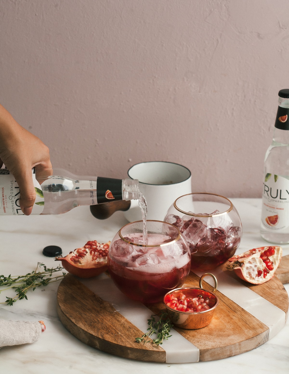 Blood Orange & Pomegranate Thyme Spritz