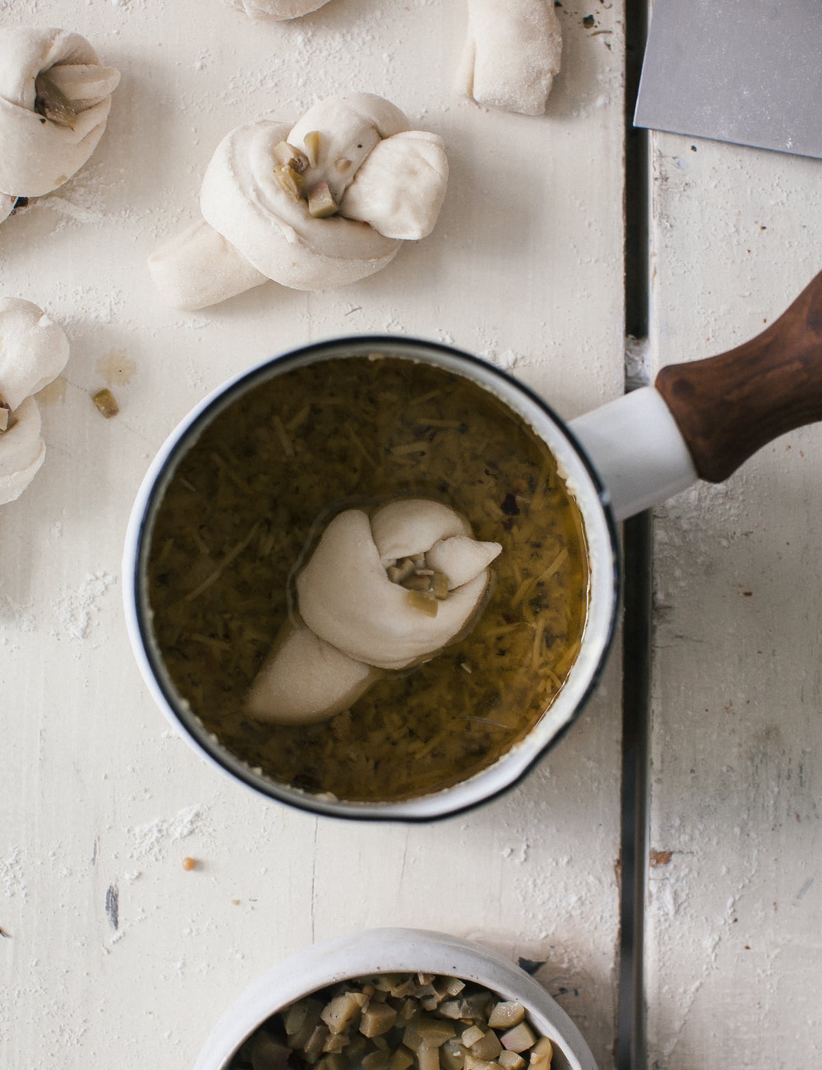 Garlic-y Olive-y Pull Apart Knots 