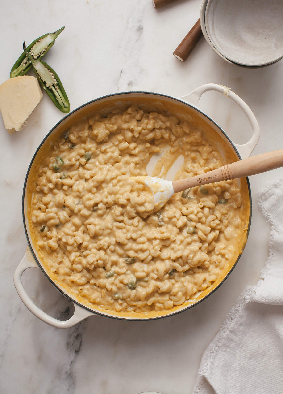 Pumpkin Raclette Stovetop Mac and Cheese with Jalapeño