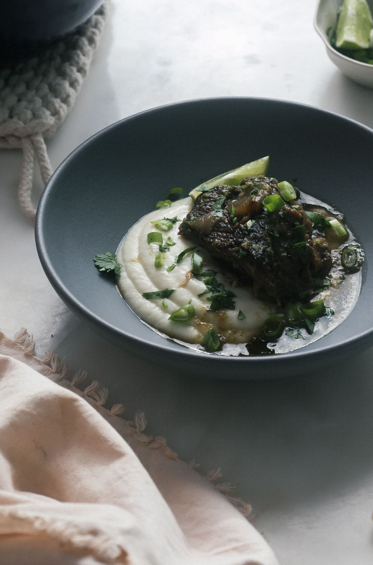 Peruvian-ish Pot Roast with Silky Smooth Cauliflower Puree