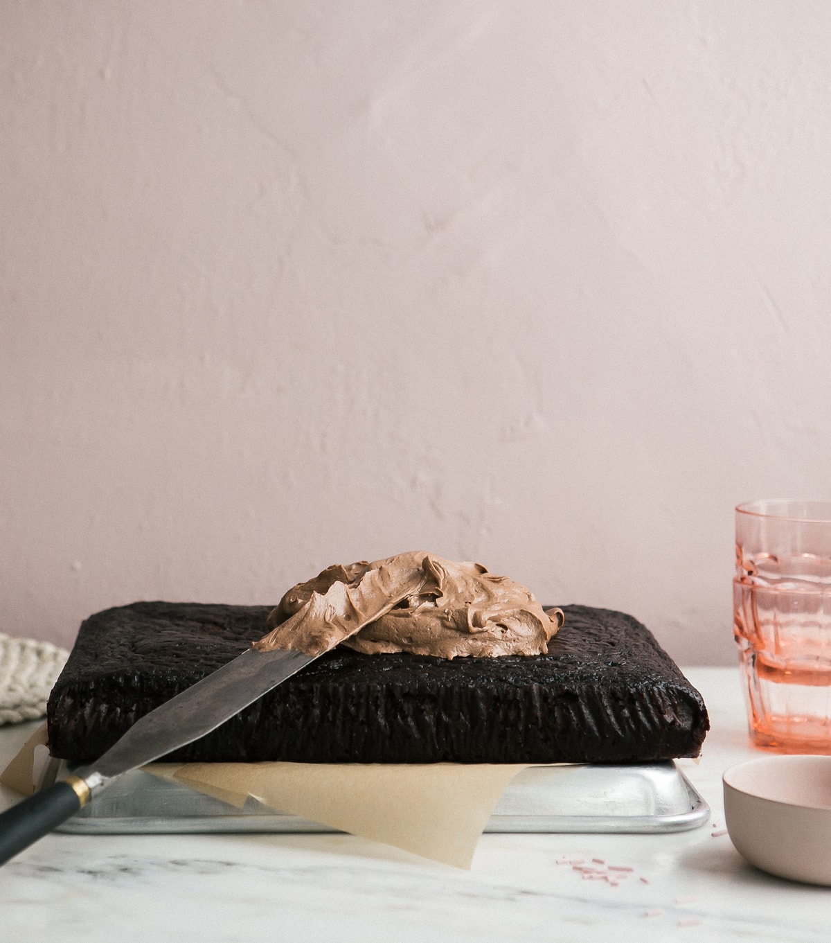 Mini Chocolate Sheet Cake with Fudgey Frosting - A Cozy Kitchen