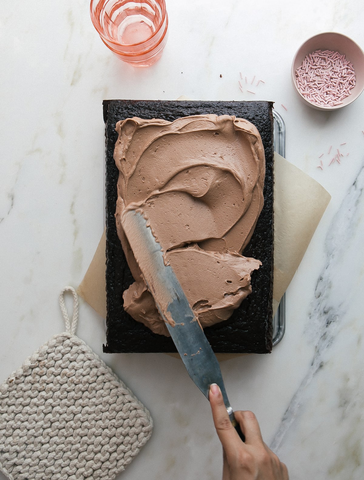 One Bowl Chocolate Sheet Cake 