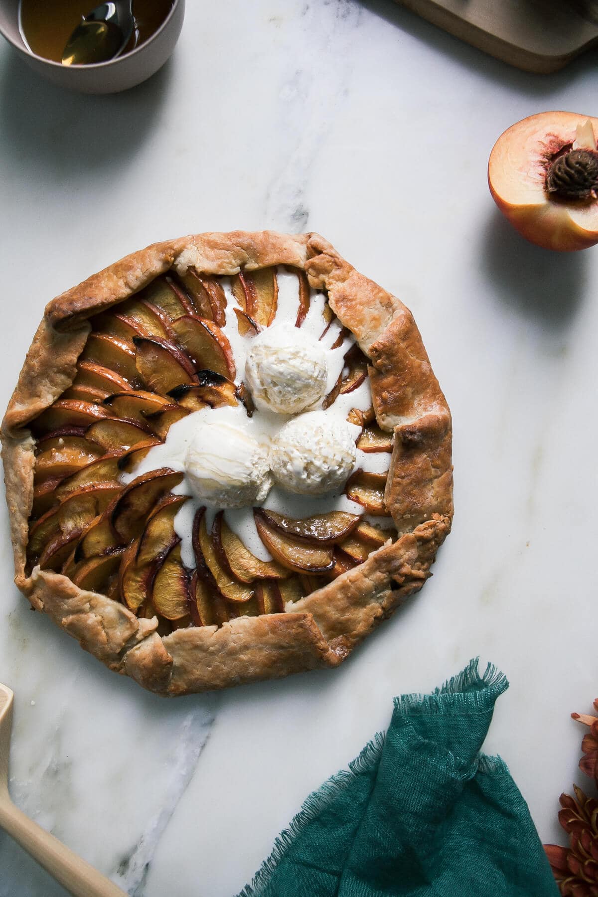 Peach Galette with Baklava Filling