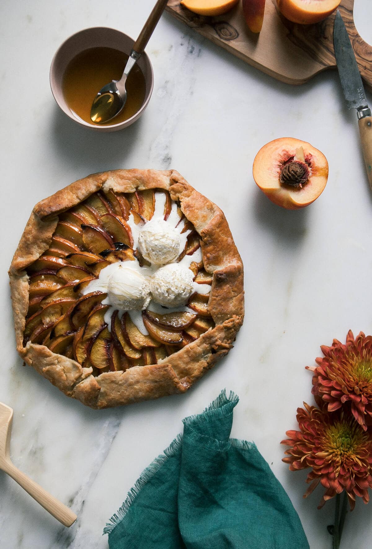 Peach Galette with Baklava Filling