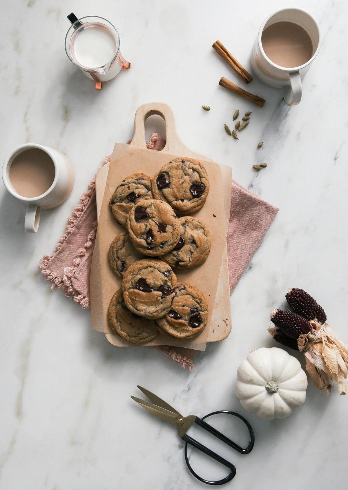 Chai Masala Chocolate Chip Cookies - A Cozy Kitchen