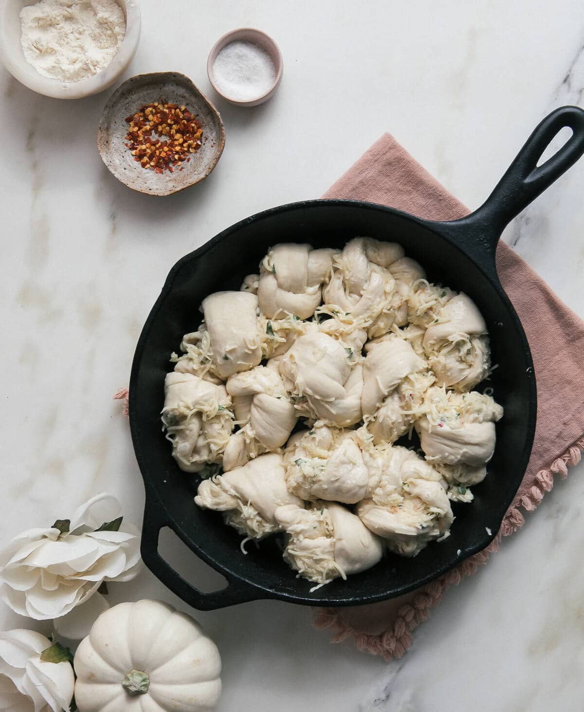 Garlic Knots before they bake. 