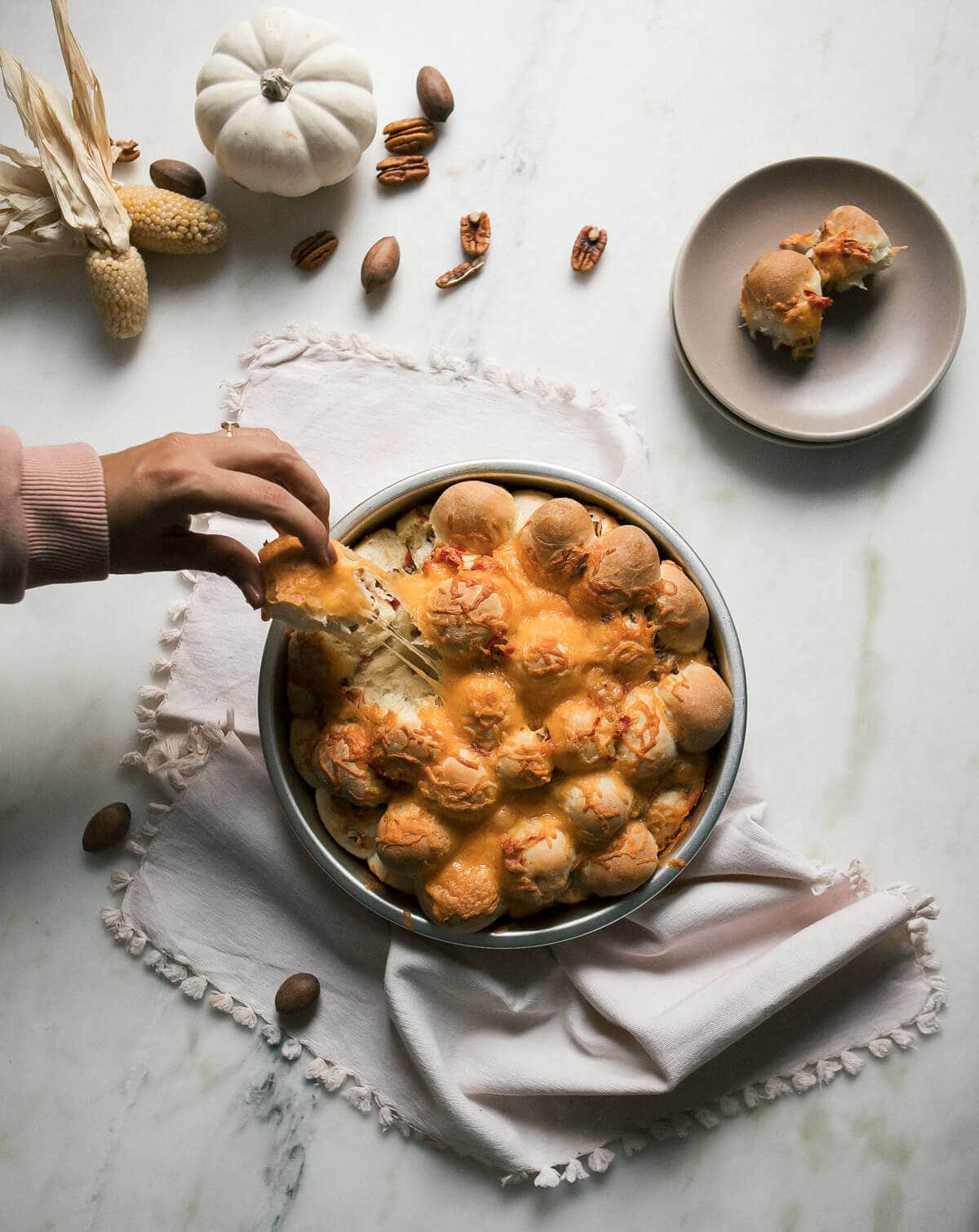 Pimento Cheese Pecan Pull Apart Bread
