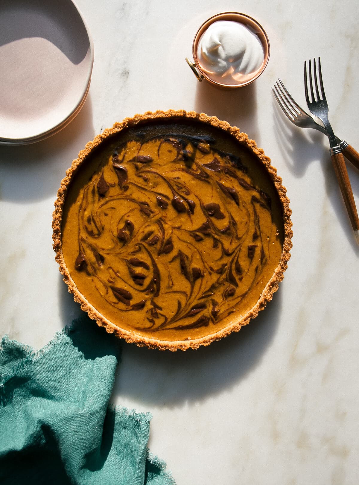 Marbled Chocolate Cheesecake Pumpkin Pie