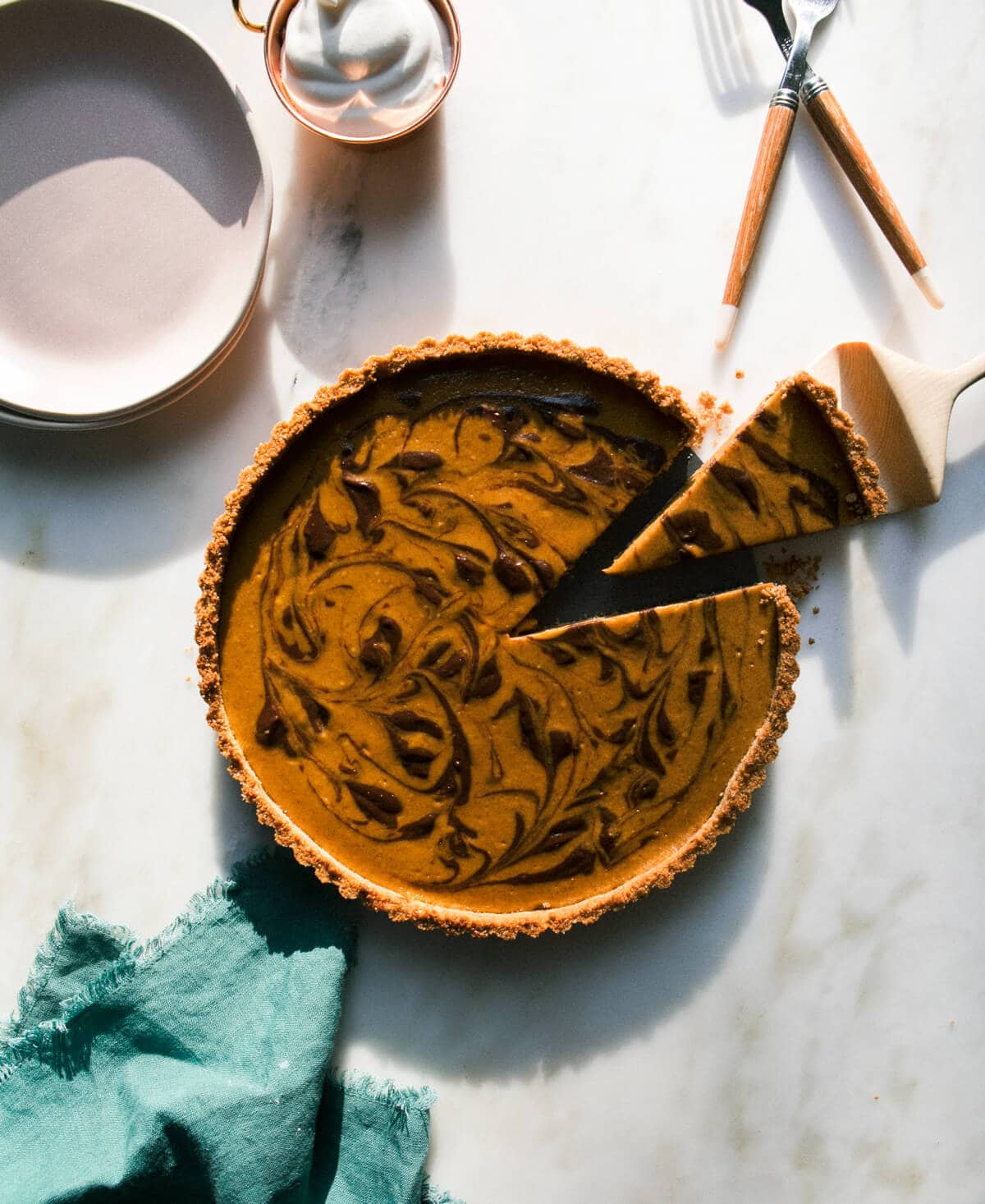 Marbled Chocolate Cheesecake Pumpkin Pie