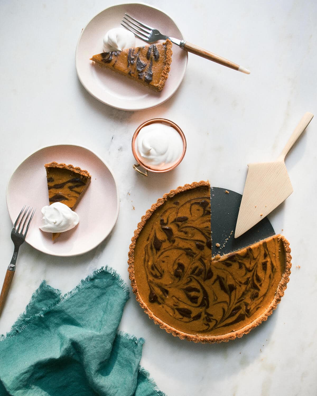 Marbled Chocolate Cheesecake Pumpkin Pie