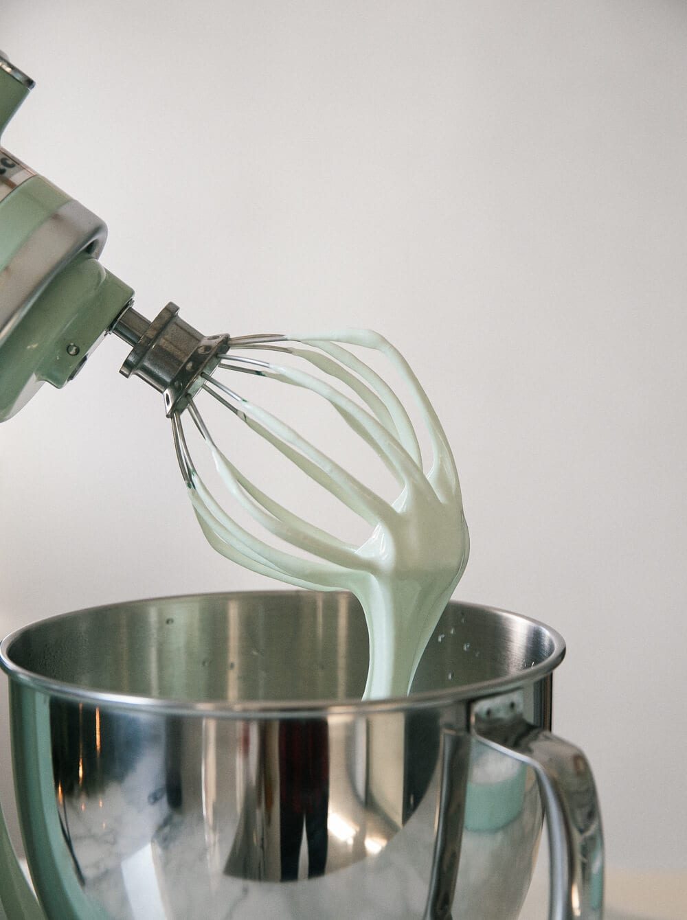 Marshmallow mixture in the bowl. 