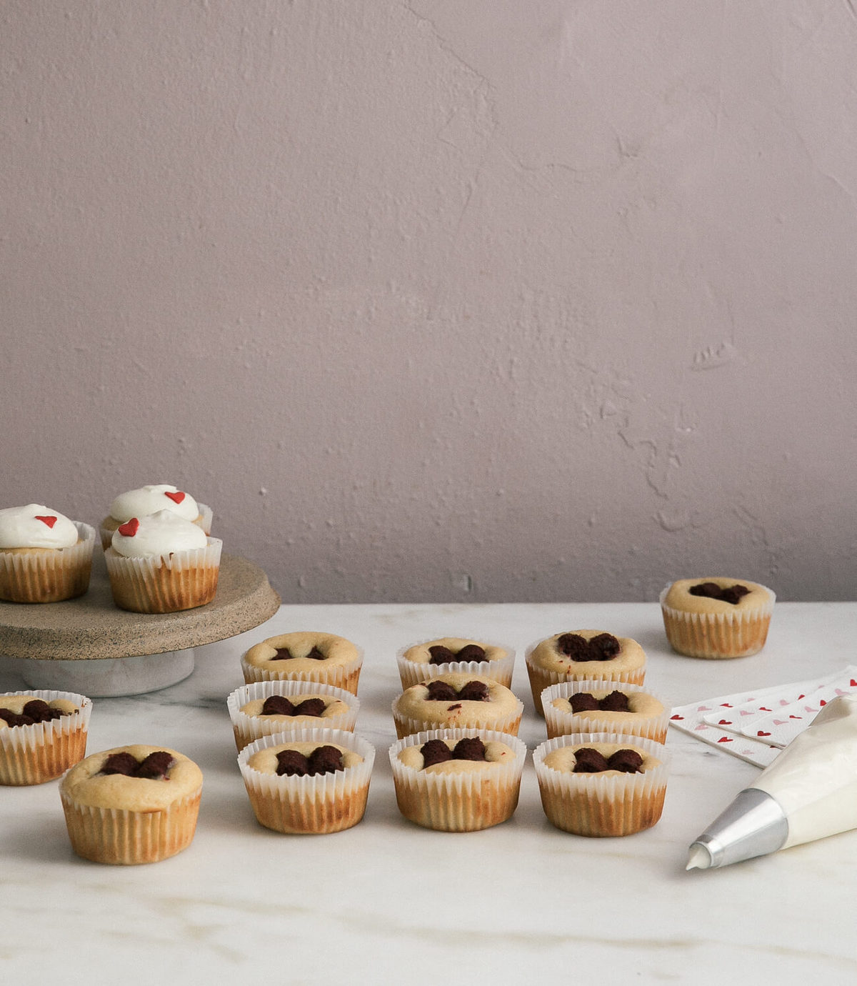 Red Velvet Heart Surprise Cupcakes 