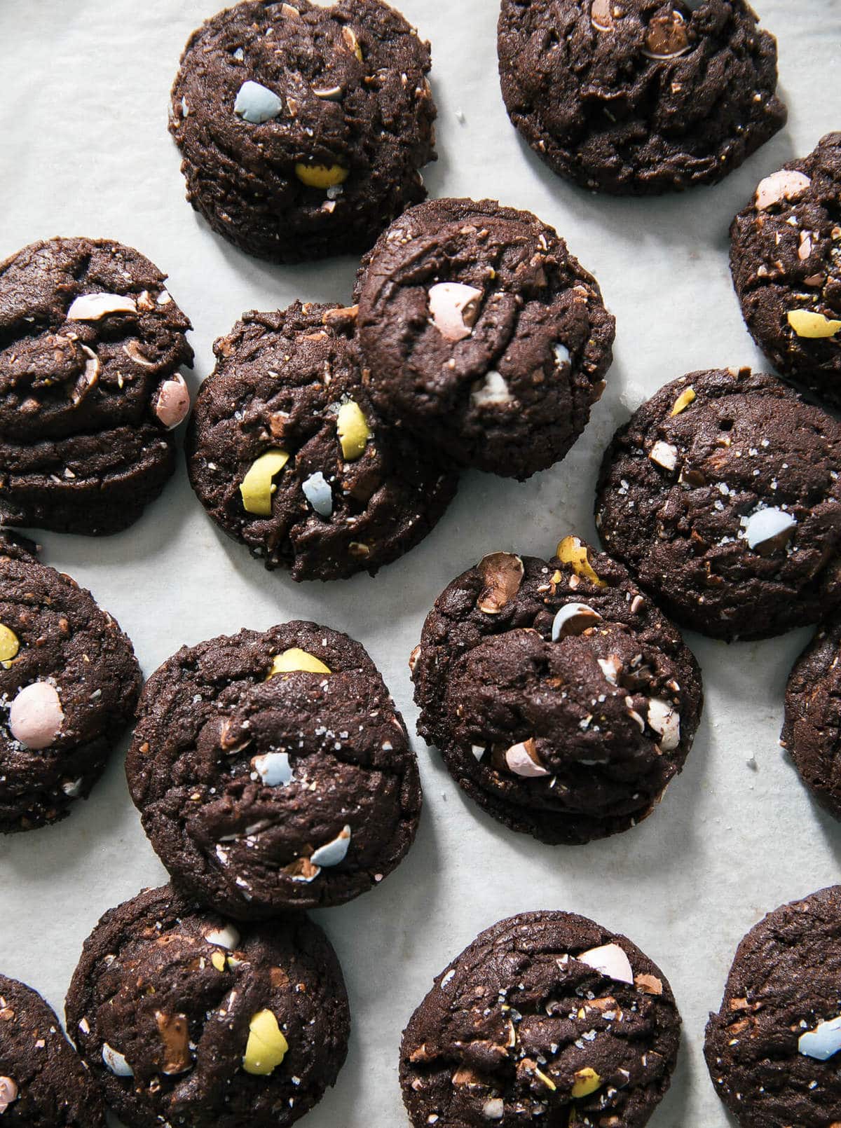 Chocolate Cadbury Egg Cookies