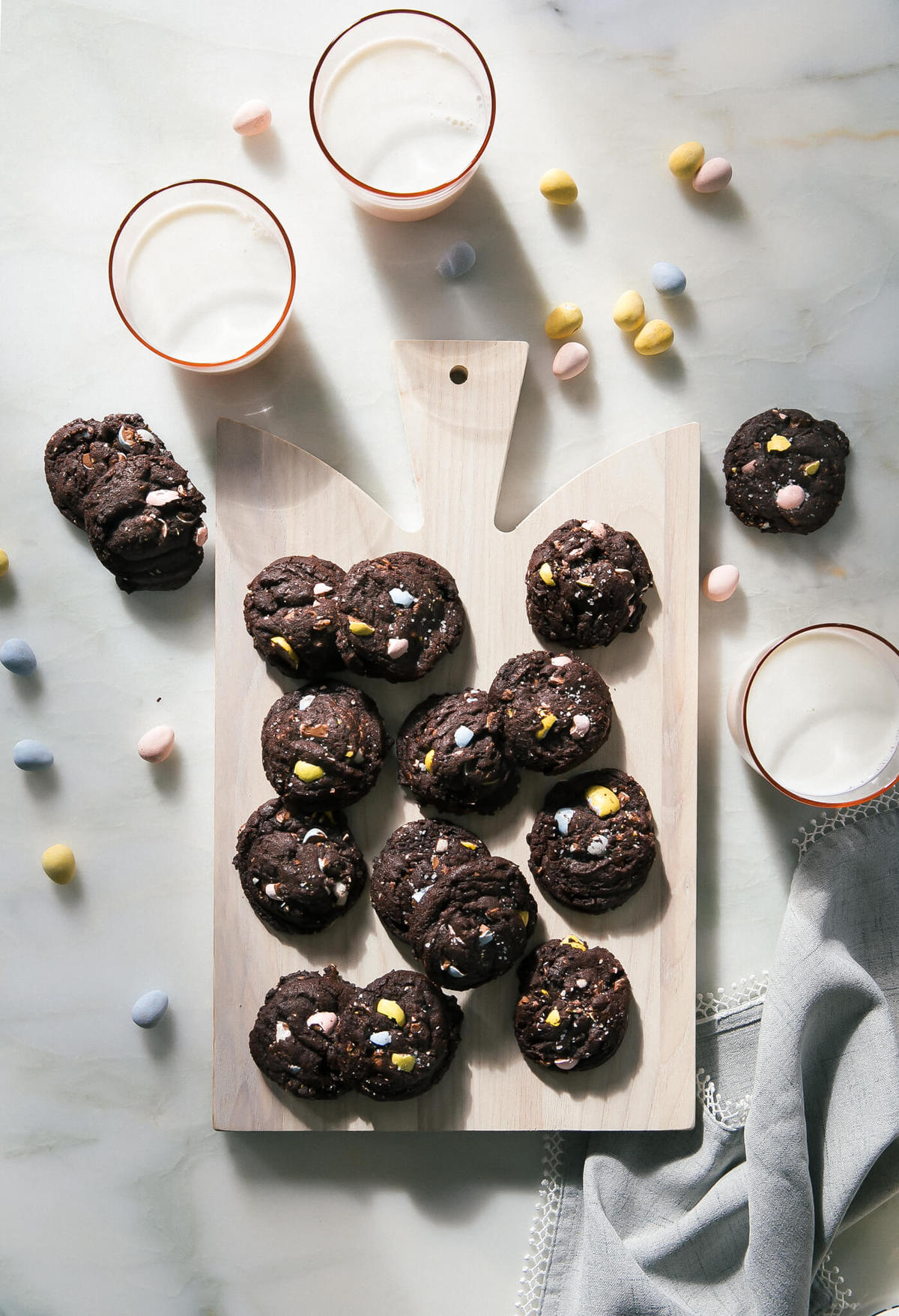 Chocolate Cadbury Egg Cookies