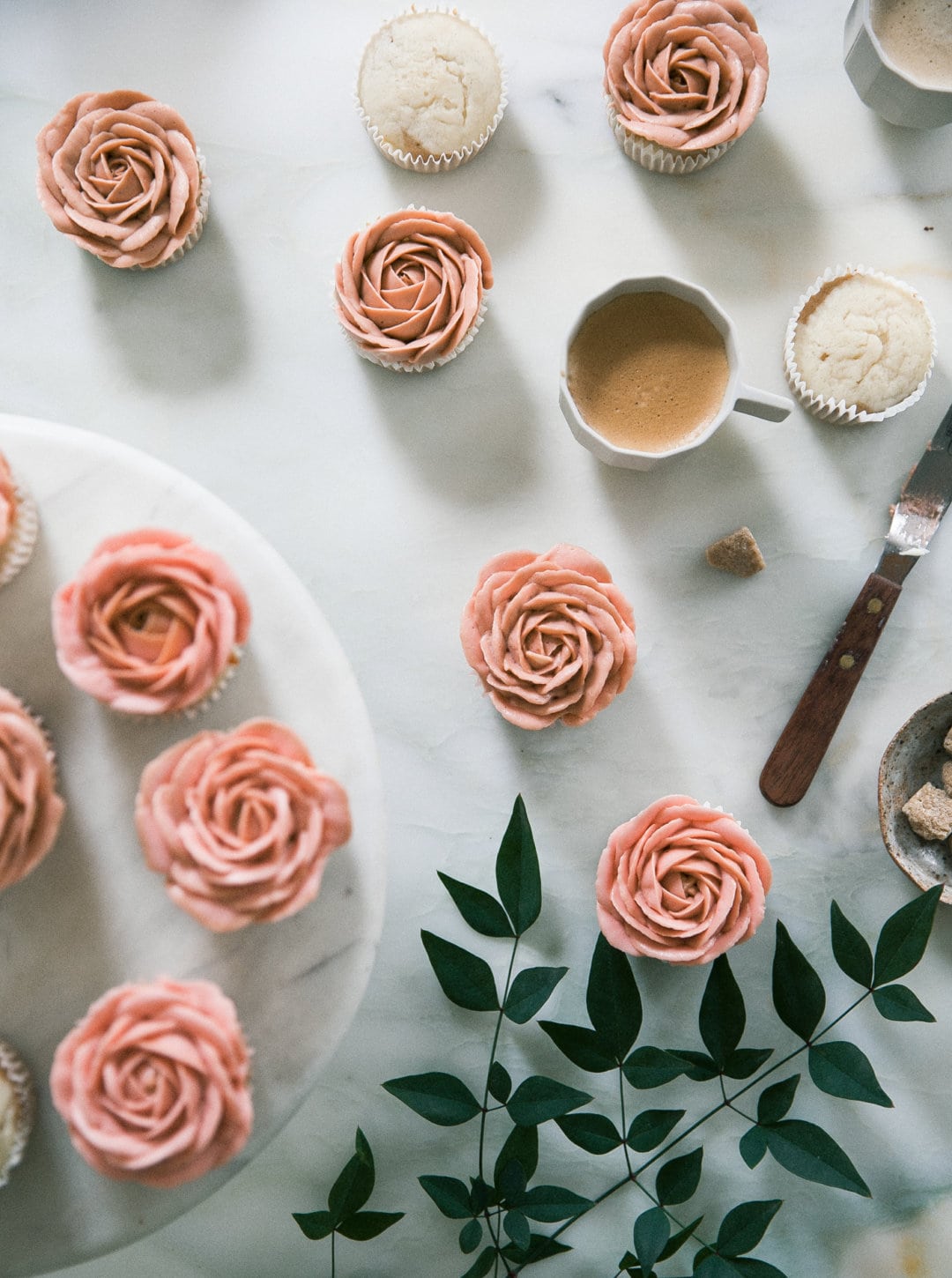 CappuccinoFlavored Rose Cupcakes A Cozy Kitchen