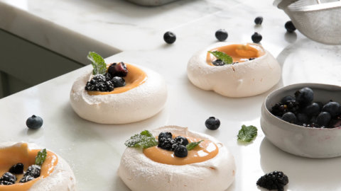 Mini Meringues with Lemon Curd - A Cozy Kitchen