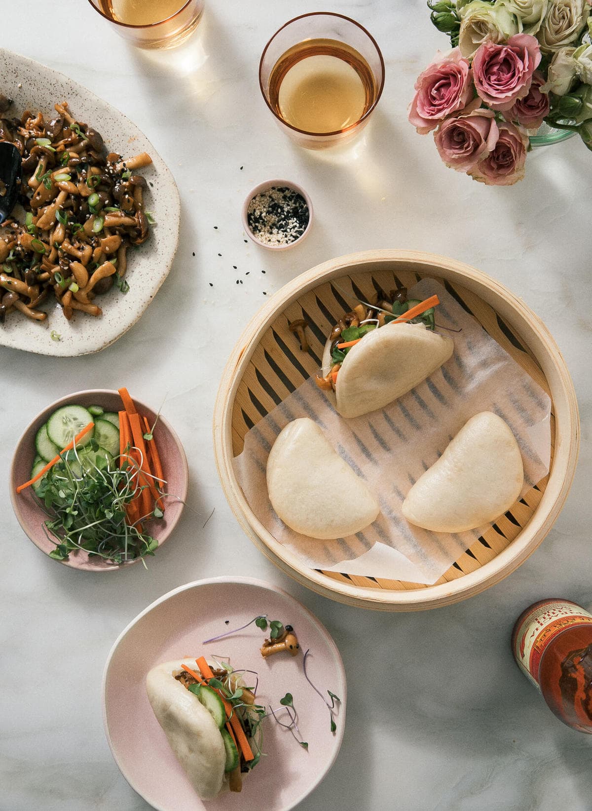 Vegetarian Bao Buns with Mushrooms - A Cozy Kitchen